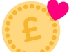 pound sign with love heart around it to show donating to school charity